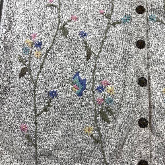 Northern Reflections Women’s Floral Embroidered Button Cardigan Sweater - Picture 4 of 13